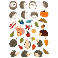 NAKLEJKI JEŻ JEŻYKI JESIEŃ DEKORACJE DLA DZIECI I SZKOŁY