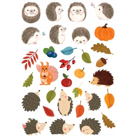 Naklejki Jeż Jeżyki Jesień Dekoracje Dla Dzieci I Szkoły