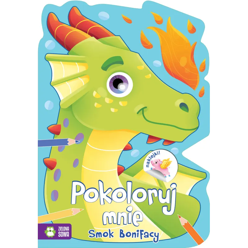 SMOK BONIFACY. POKOLORUJ MNIE. KOLOROWANKA Z NAKLEJKAMI 4+ - Zielona Sowa