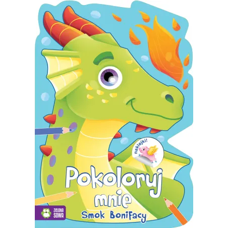 SMOK BONIFACY. POKOLORUJ MNIE. KOLOROWANKA Z NAKLEJKAMI 4+ - Zielona Sowa