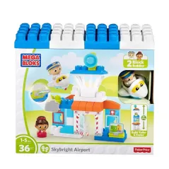 PODNIEBNE LOTNISKO KLOCKI MEGA BLOKS 36 ELEMENTÓW FISHER PRICE 1+