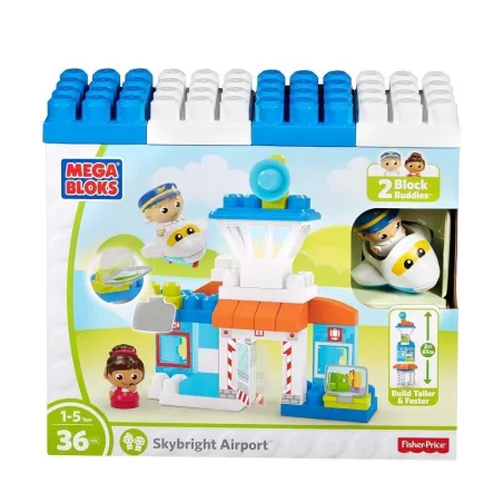 PODNIEBNE LOTNISKO KLOCKI MEGA BLOKS 36 ELEMENTÓW FISHER PRICE 1+