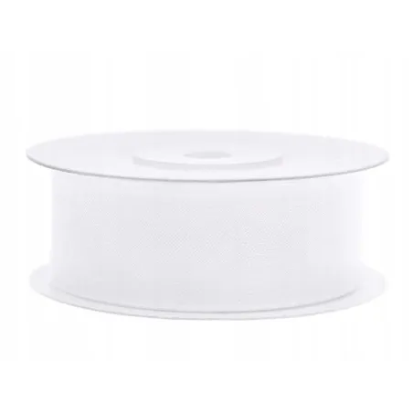 WSTĄŻKA ORGANZA 25 MM 25 M BIAŁA DO DEKORACJI I PAKOWANIA PREZENTÓW