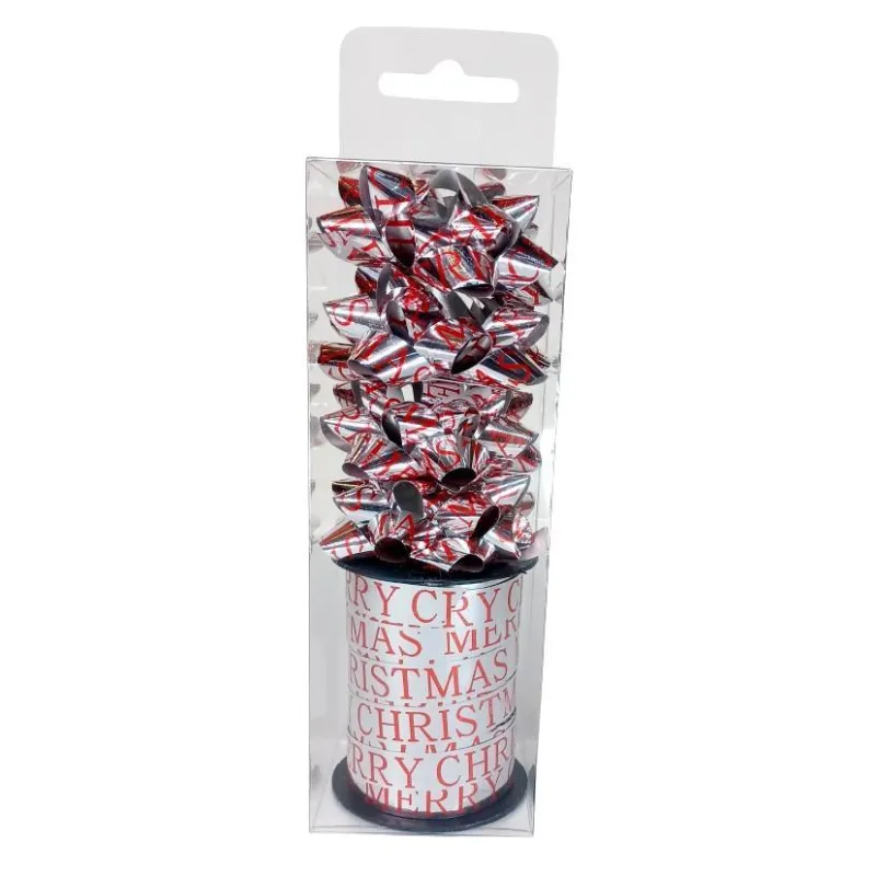 ROZETA KOKARDA BOŻE NARODZENIE SREBRNA OZDOBY ŚWIĄTECZNE DEKORACYJNE