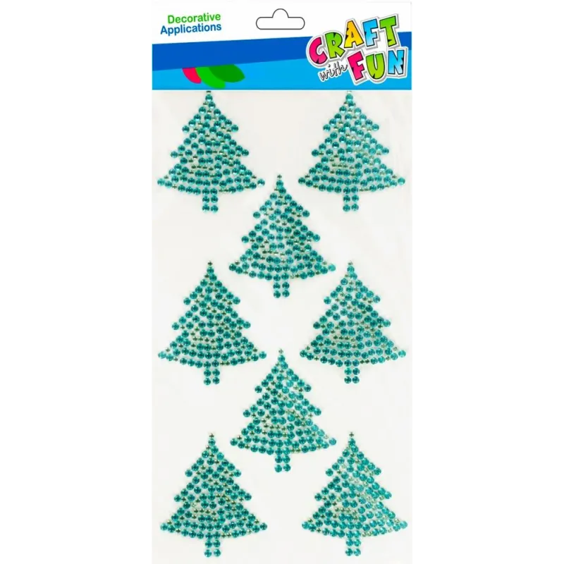 OZDOBNE KRYSZTAŁKI SAMOPRZYLEPNE CHOINKI CRAFT WITH FUN