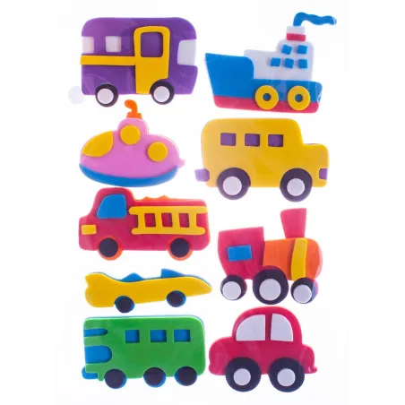 NAKLEJKI DEKORACYJNE PIANKOWE SAMOCHODY 10 SZT ASTRA