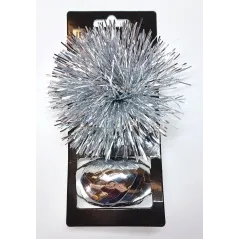 ROZETA SREBRNA DEKORACJA ŚWIĄTECZNA DO DOMU I WITRYNY