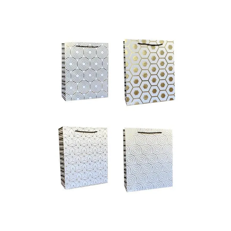 TOREBKA OZDOBNA PREZENTOWA METALIZOWANA 26X32X10CM