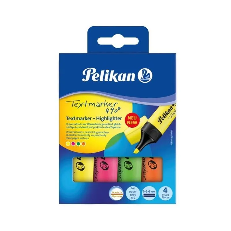 ZAKREŚLACZE WIELOKOLOROWE 4 KOLORY PELIKAN