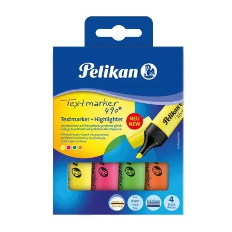 Zakreślacze Wielokolorowe 4 Kolory Pelikan