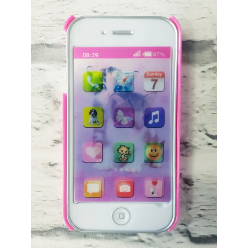 TELEFON ZABAWKA IPHONE + ETUI + NAKLEJKI