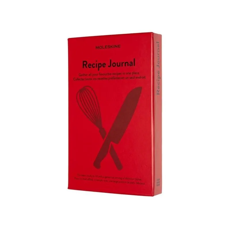 CZERWONY NOTES MOLESKINE JOURNAL RECIPE 400 STRON ZAKŁADKI I KIESZENIE  PASSION A5