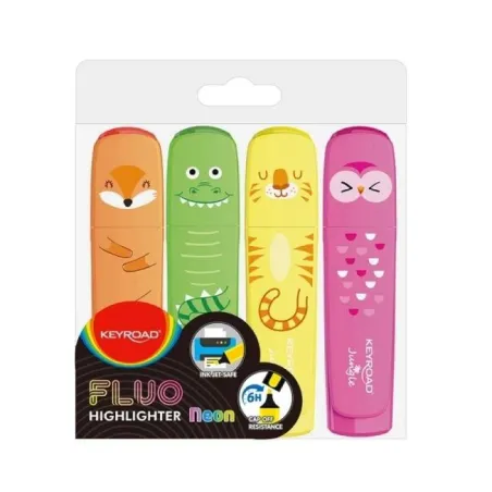 Zestaw Zakreślaczy Fluo Jungle 4 Kolory