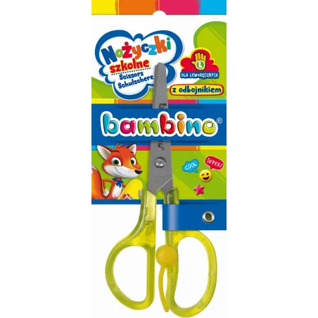 NOŻYCZKI SZKOLNE Z ODBOJNIKIEM DLA LEWORĘCZNYCH