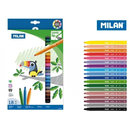 FLAMASTRY STOŻKOWE 18 KOLORÓW MILAN - Milan