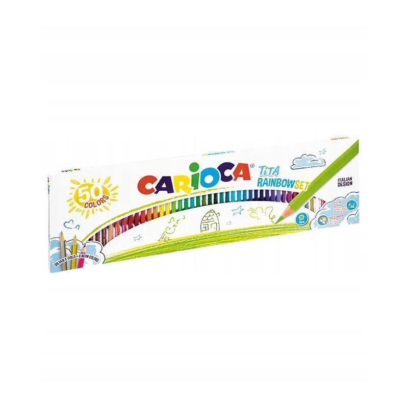 KREDKI OŁÓWKOWE CARIOCA TITA 50 KOLORÓW