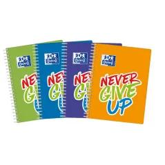 KOŁOZESZYT W KRATKĘ 80 KARTEK NEVER GIVE UP OXFORD A4