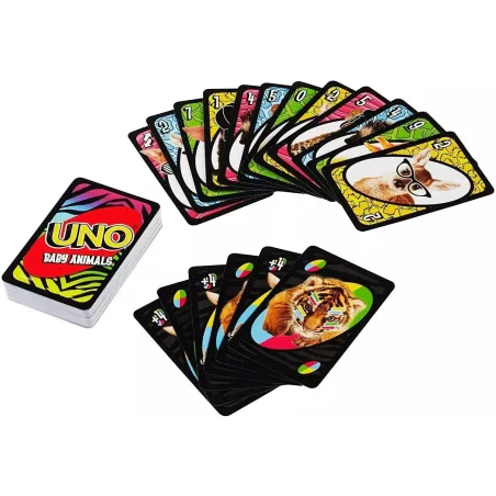 Uno Baby Animals Gra Karciana 7+