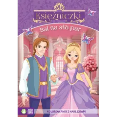KSIĘŻNICZKI. BAL NA STO PAR. KOLOROWANKA Z NAKLEJKAMI