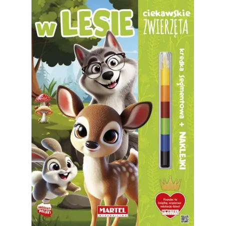 W Lesie. Ciekawskie Zwierzęta. Książka Z Naklejkami I Kredką Segmentową