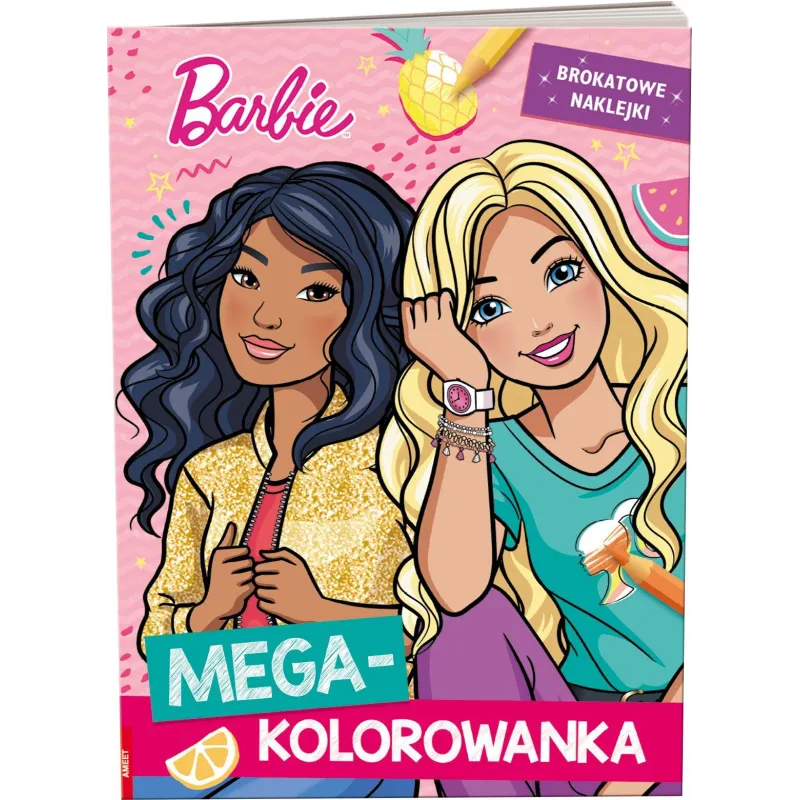 Barbie Mega kolorowanka brokatowe naklejki KOLB1101