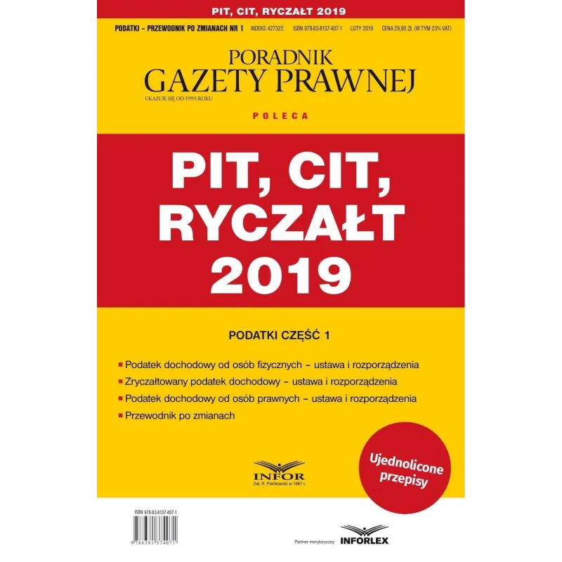 PIT CIT Ryczałt 2019 PodatkiPrzewodnik po zmianach 1/2019