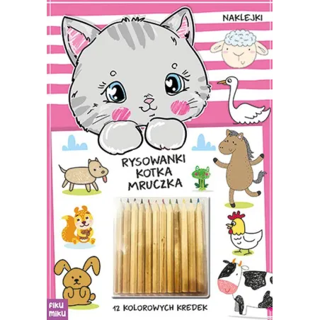 RYSOWANKI KOTKA MRUCZKA. KSIĄŻECZKA Z KREDKAMI I Z NAKLEJKAMI