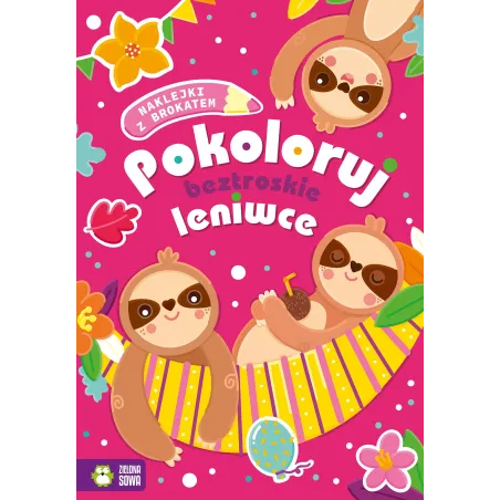 Pokoloruj Beztroskie Leniwce Naklejki Z Brokatem 4+