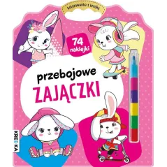 PRZEBOJOWE ZAJĄCZKI. KOLOROWANKA Z KREDKĄ I Z NAKLEJKAMI