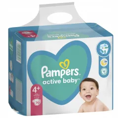 PAMPERS, ACTIVE BABY, PIELUCHY JEDNORAZOWE, ROZMIAR 4+, MAXI PLUS, 10-15 KG, 70 SZT.