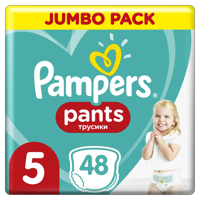 PIELUCHOMAJTKI PAMPERS PANTS ROZMIAR 5 12-17 KG JUNIOR JUMBO PACK 48 SZT. - Procter & Gamble