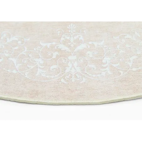 Okrągły Dywan Do Salonu Wilton Santi 240 Cm Beżowo-Biały