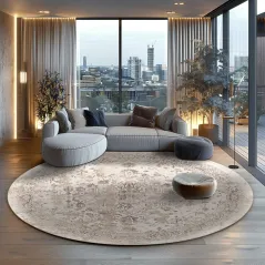 DYWAN OKRĄGŁY DO SALONU 240 CM BEŻOWY MATEUR