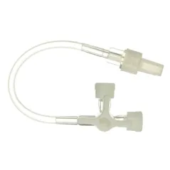 KRANIK TRÓJDROŻNY Z PRZEDŁUŻACZEM 7 CM KD-LINE - LUER LOCK, JAŁOWY, 50 SZT