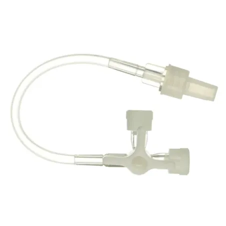 KRANIK TRÓJDROŻNY Z PRZEDŁUŻACZEM 7 CM KD-LINE - LUER LOCK, JAŁOWY, 50 SZT