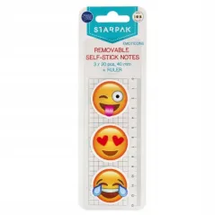 ZESTAW ZAKŁADEK INDEKSUJĄCYCH 3X20 KARTEK EMOTKI + LINIJKA