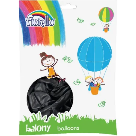 BALONY 10 CALI METALICZNE CZARNE 100 SZTUK FIORELLO