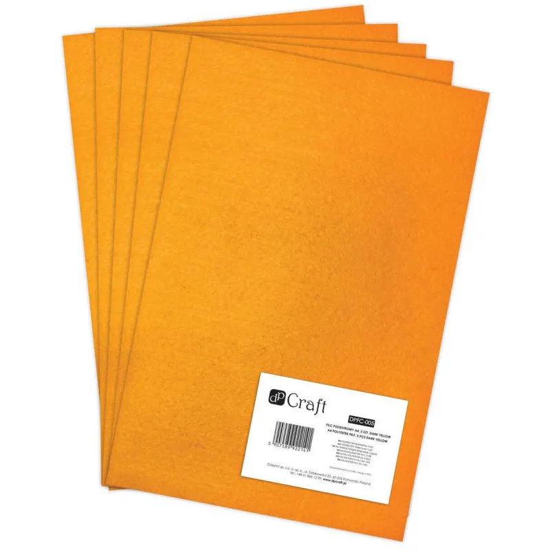 FILC POLIESTROWY ŻÓŁTY 5 SZTUK A4