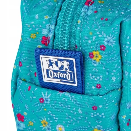 Piórnik Saszetka Oxford Floral Turkusowy W Kwiaty Łączka Dla Dziewczynki