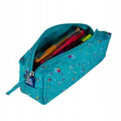 PIÓRNIK SASZETKA OXFORD FLORAL TURKUSOWY W KWIATY ŁĄCZKA DLA DZIEWCZYNKI