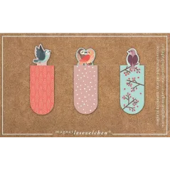 ZESTAW 3 ZAKŁADEK MAGNETYCZNYCH ROMANTYCZNE PTAKI CASS FILM