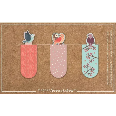 Zestaw 3 Zakładek Magnetycznych Romantyczne Ptaki Cass Film