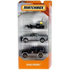 SAMOCHODZIKI METALOWE MATCHBOX TEXAS PATROL 3-PAK 3+ - Mattel