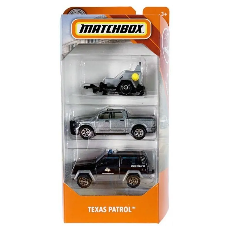 SAMOCHODZIKI METALOWE MATCHBOX TEXAS PATROL 3-PAK 3+ - Mattel