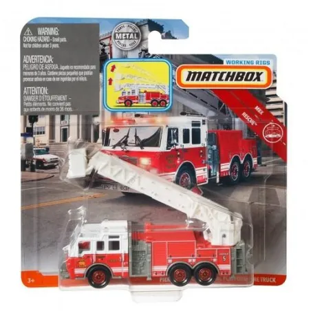 SAMOCHÓD ZADANIOWY WÓZ STRAŻACKI PIERCE VELOCITY AERIAL PLATFORM FIRE TRUCK MATCHBOX 3+ - Mattel