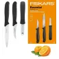 Fiskars Essential Zestaw 2 Noży + Skrobaczka - 7 Cm I 11 Cm, Stal Nierdzewna