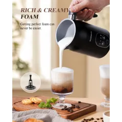 ELEKTRYCZNY SPIENIACZ DO MLEKA 300 ML 4 W 1 SHARDOR MF0802 AUTOMATYCZNA REGULACJA TEMPERATURY