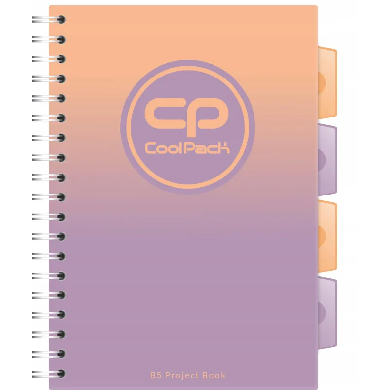 KOŁOZESZYT W KRATKĘ 100 KARTEK Z PRZEKŁADKAMI I LINIJKĄ B5