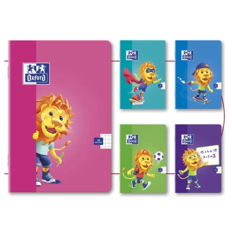 ZESZYT W TRZY LINIE LION A5 16 KARTEK - Oxford