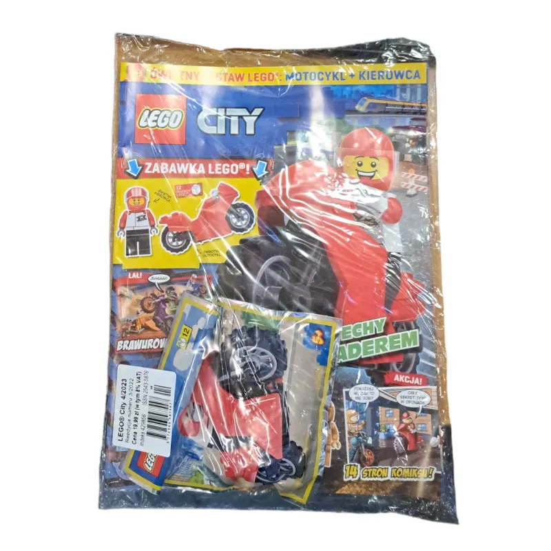 LEGO CITY GAZETKA + MOTOCYKL + KIEROWCA 5+